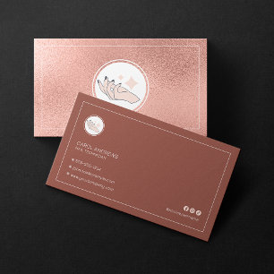 Minimalistischer Roségold-Nageltechniker Manikürek Visitenkarte