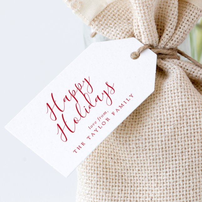 Minimalistischer Roter Glücksfall Familienurlaub Geschenkanhänger (Von Creator hochgeladen)