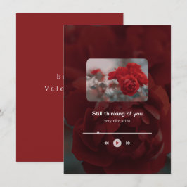 Minimalistischer roter Musikplayer zum Valentinsta Feiertagskarte