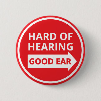 Minimalistischer roter Text linker Ohrpfeil Schwer Button
