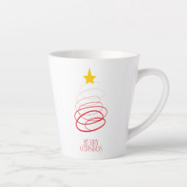 Minimalistischer roter Weihnachtsbaum-Mug – Frohe  Milchtasse