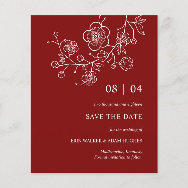 Minimalistischer Rotkrebserbischof Save the Date (Vorderseite)
