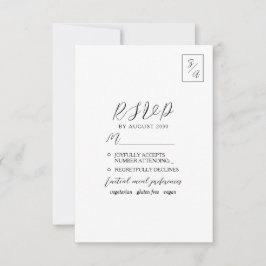 Minimalistischer RSVP für moderne Schwarz-Weiß-Hoc