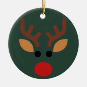 Minimalistischer Rudolph-Rentier Keramik Ornament