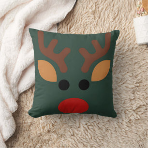Minimalistischer Rudolph-Rentier Kissen