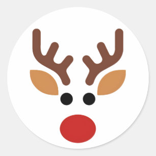 Minimalistischer Rudolph Rentier Runder Aufkleber