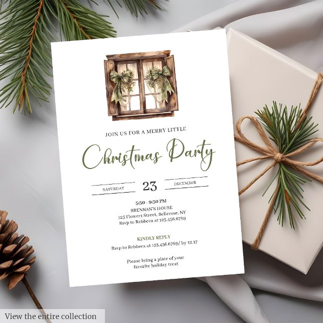 Minimalistischer rustikaler neutraler erdiger gemü einladung (Minimalist Rustic Neutral Earthy Cozy Christmas Party Invite)