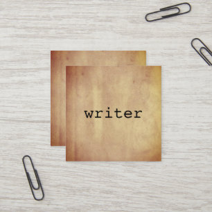 Minimalistischer rustikaler Papier-Schriftsteller Quadratische Visitenkarte
