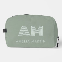 Minimalistischer Salbei-Matcha-Grün-Monogramm