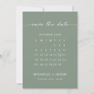 Minimalistischer Salbei Save the Date Einladung