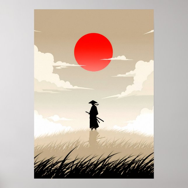Minimalistischer Samurai Poster (Vorne)