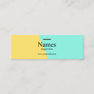 Minimalistischer sauberer aquamariner mini visitenkarte