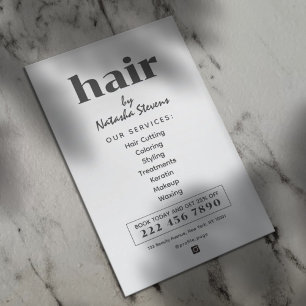 Minimalistischer sauberer Boho-Stil-Frisörsalon Flyer