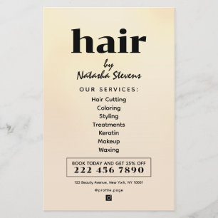 Minimalistischer, sauberer Boho-Stil-Frisörsalon Flyer