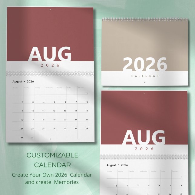 Minimalistischer sauberer moderner Farbdesign-Kale Kalender (Von Creator hochgeladen)