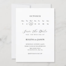 Minimalistischer Save the Date Kalender
