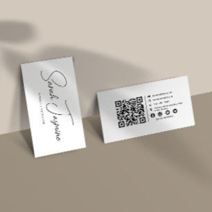 Minimalistischer, scannbarer Qrcode für Schwarz un Visitenkarte