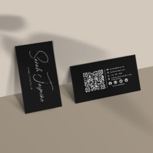 Minimalistischer, scannbarer Qrcode für Schwarz un Visitenkarte