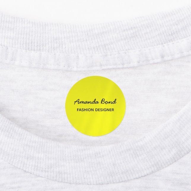 Minimalistischer Schattengelb-Zollangestellter Etiketten (Befestigt)