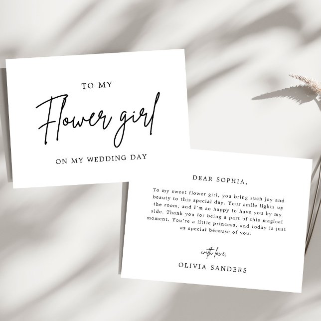 Minimalistischer Schick für meine Blumenmädchen-Ho Dankeskarte (Von Creator hochgeladen)