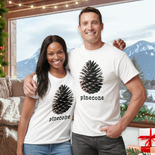 Minimalistischer Schick Rustikaler Kiefernzapfen W T-Shirt