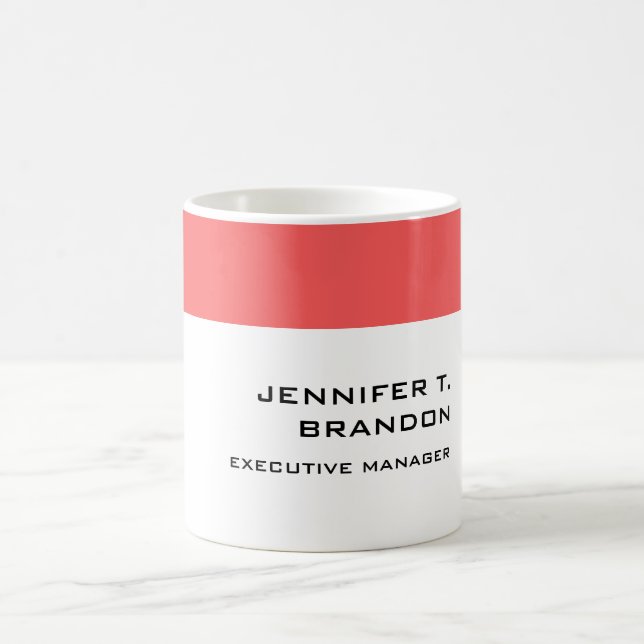 Minimalistischer Schlichter Beruflicher Name Kaffeetasse (Mittel)