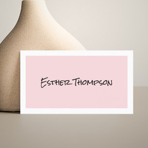 Minimalistischer, schlichter Elegant Pale Pink Ber Visitenkarte