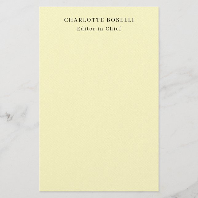 Minimalistischer schlichter klassischer profession briefpapier (Vorderseite)