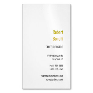 Minimalistischer Schlichter moderner Goldfarbname Magnetische Visitenkarte