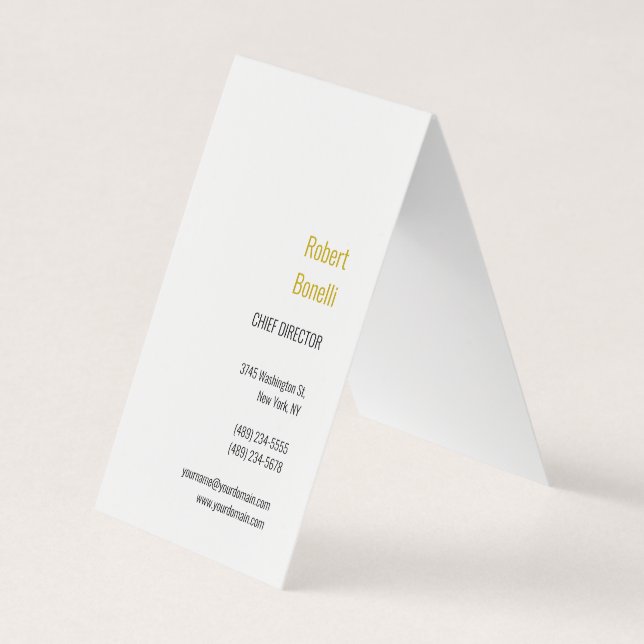 Minimalistischer Schlichter moderner Goldfarbname Visitenkarten (Vorderseite)