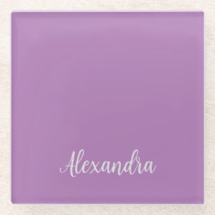 Minimalistischer Schlichter Name Lavender Calligra Glasuntersetzer