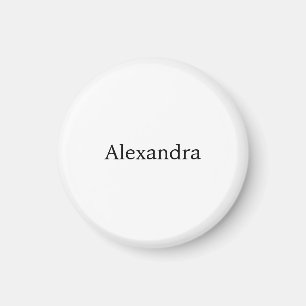 Minimalistischer Schlichter Name Schwarz-weiß Magnet