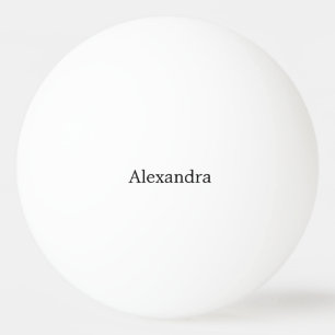 Minimalistischer Schlichter Name Schwarz-weiß Tischtennisball