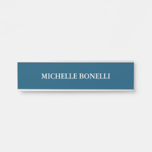 Minimalistischer Schlichter Ozean Blau Türschild