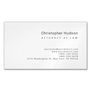 Minimalistischer Schlichter Rechtsanwalt Magnetische Visitenkarte