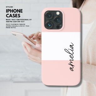 Minimalistischer schlichter rosafarbener Streifen Case-Mate iPhone Hülle