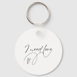 Minimalistischer Schlüsselanhänger "I Need Liebe" 