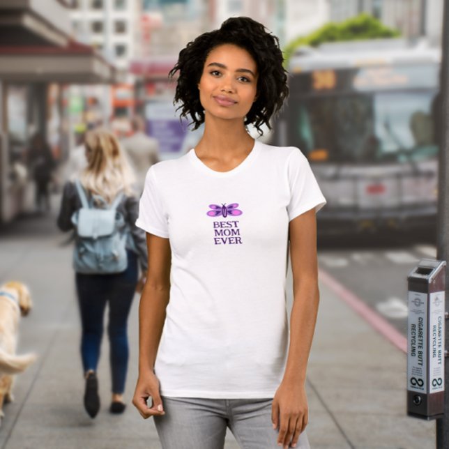 Minimalistischer Schmetterling Cartoon Beste Mama  T-Shirt (Von Creator hochgeladen)