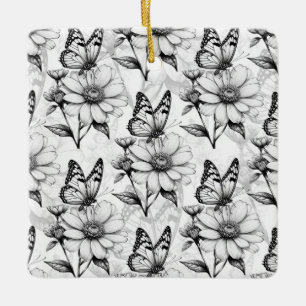 Minimalistischer Schmetterling im Design der Blume Keramikornament