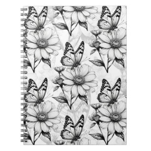 Minimalistischer Schmetterling im Design der Blume Notizblock