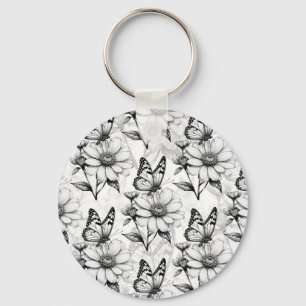 Minimalistischer Schmetterling im Design der Blume Schlüsselanhänger