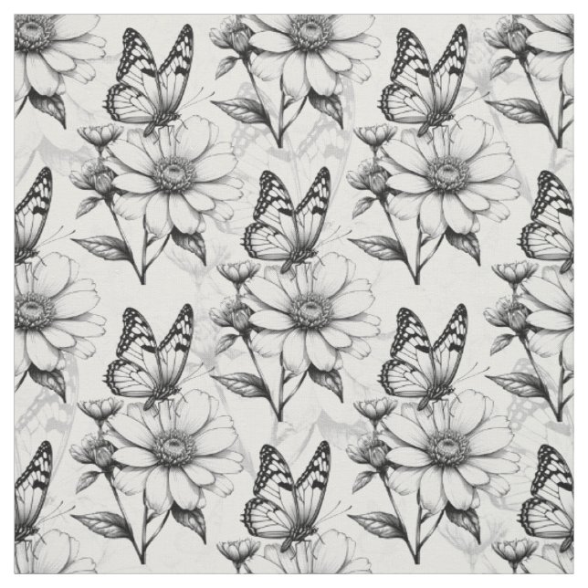 Minimalistischer Schmetterling im Design der Blume Stoff (Muster)
