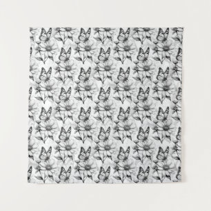 Minimalistischer Schmetterling im Design der Blume Wandteppich