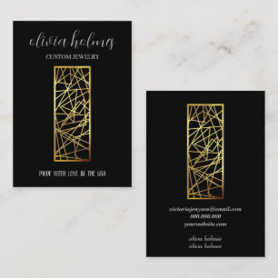 Minimalistischer Schmuck aus Schwarz und Gold Visitenkarte
