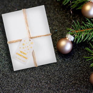 Minimalistischer Schnee personalisiert bordeauxrot Geschenkanhänger