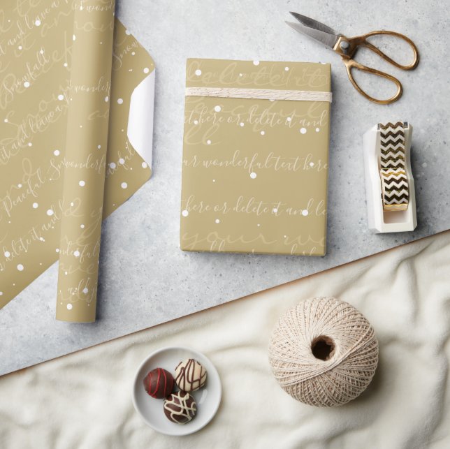 Minimalistischer Schneefall für  Skripttext Geschenkpapier (Kunsthandwerk)