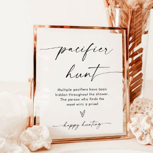 Minimalistischer Schnuller Hunt Sign   Neutrales B Poster