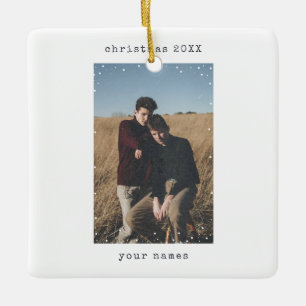 Minimalistischer Schreibmaschinenschneefall Foto T Keramikornament