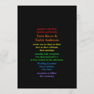 Minimalistischer Schriftart mit Regenbogenfarbe Einladung