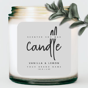 Minimalistischer Schriftgrauer Produktlabel-Aufkle Quadratischer Aufkleber